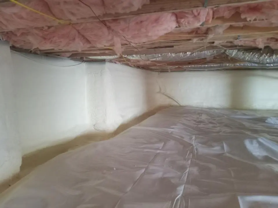 Crawl space encapsulation with closed-cell spray foam for Spray Foam Roofing in Pavilion