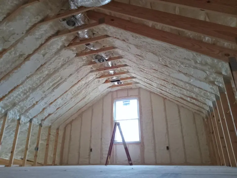 Spray foam roofing application for Crawl Space Insulation project in Pavilion